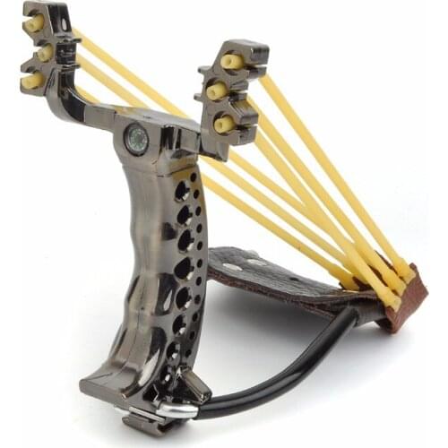 Powerful Hunting Slingshot With Rubber Band Tubing traditional tirachinas pom high strength steel Bow Folding Wrist Sling Shot