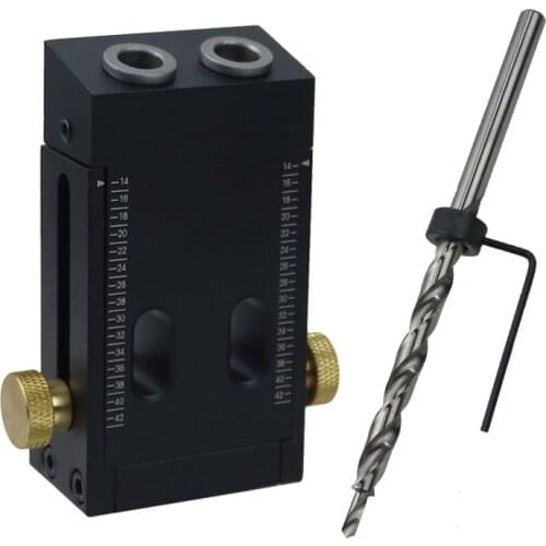 Woodworking Inclined Hole Doweling Jig Kit Adjustable Pocket Hole Jig With 9mm Drill Bits Hole Puncher Household Carpentry Tools