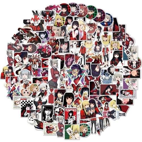 100pcs/pack Japan Anime Kakegurui Stickers For Motorcycle Notebook Computer Car Guitar Refrigerator Stickers DIY Kid Toys
