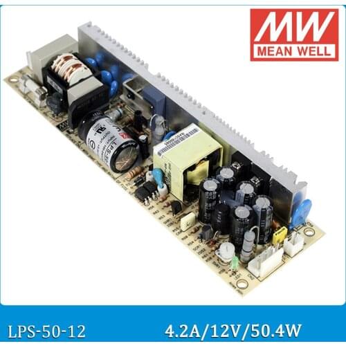 Original MEAN WELL LPS-50-12 single output 12V 4.2A 50.4W open frame Meanwell Power Supply LPS-50 PCB type