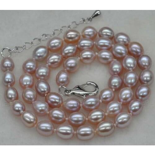 Stunning natural purple genuine freshwater pearl necklace jewelry for women