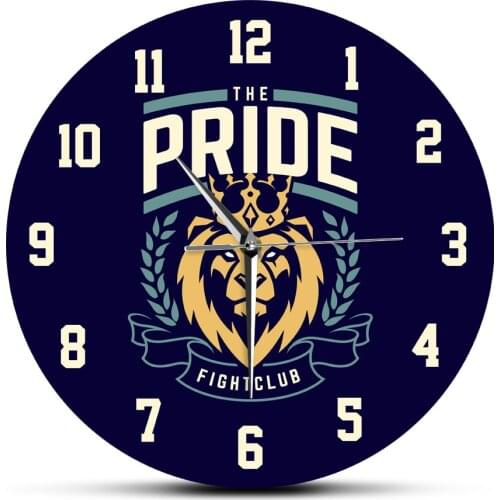 The Pride Lion Head Fightclub Decor Hanging Clocks Modern Design Animal Wildlife Acrylic Printed Non Ticking Quartz Wall Watch