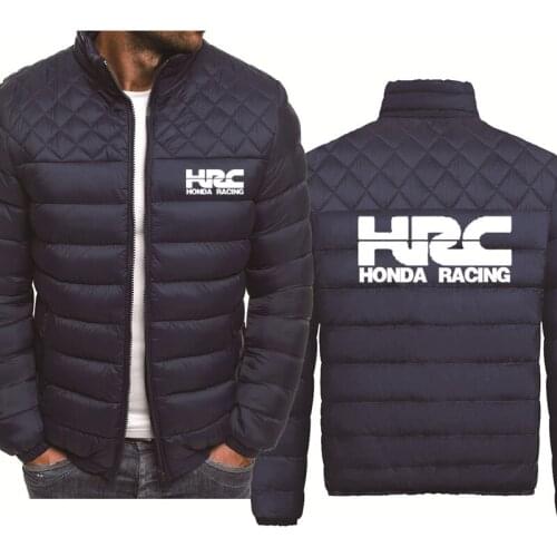 Casual Thicken Warm Wool Fleece Mens Jacket HRC race motorcycle Car Logo print Spring Autumn Cotton Mens Zip Jacket