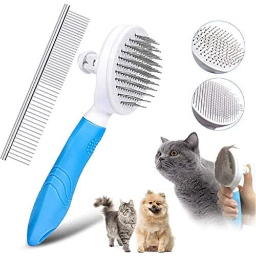Pet Combs Dog Hair Brush Needle Cat Comb Self Cleaning Slicker Brush Dog Beauty Grooming Brushes Tool Hair Remover Pet Supplies