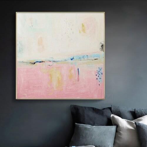 Pink Wall decor painting big size oil on canvas Hand painted modern Paintings for living room wall bedroom large canvas art