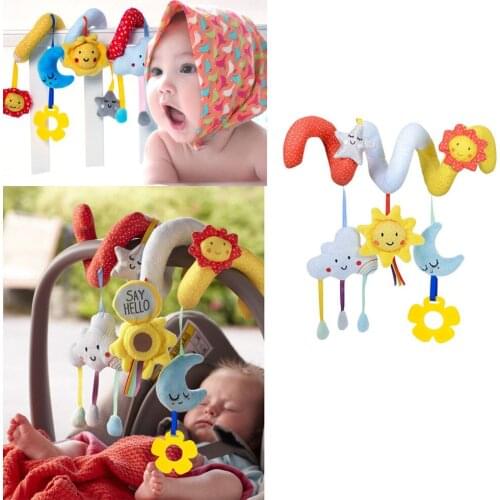 Hot Crib Cot Pram Hanging Rattles Spiral Stroller&Car Seat Toy Ringing Bell Kid Baby