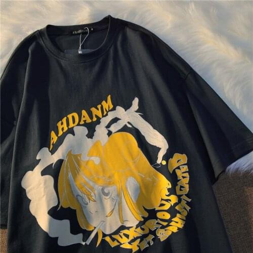 Loose Womens Gothic Clothing Casual Cyber Y2k Top Streetwear Pastel Goth Clothes Kawaii Anim E Girl Woman Clothes for Teens