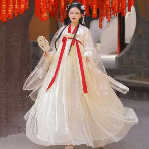 Traditional Ancient Chinese Hanfu Women Fairy Dress Tang Dynasty Princess Costumes Folk Dance Clothes Stage Show Wear DNV12754