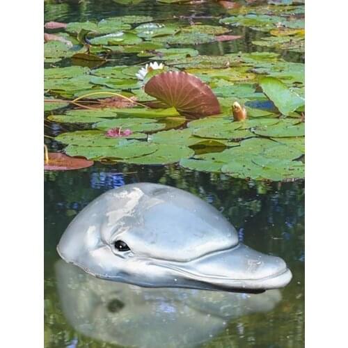 Dolphin Ornament Floating Garden Statue Pond Decor Animal Head Sculpture Outdoor Garden Figurine Home Decoration Accessory
