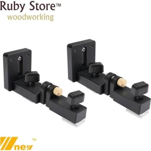 W-new Set of 2PCS Micro-Adjustable T-track Sliding Brackets for Fence, Woodworking, Router Table, Table Saw
