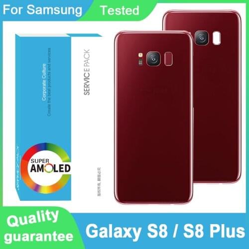 Back Battery Cover For Samsung Galaxy S8 G950 SM-G950F G950FD S8 Plus S8+ G955 SM-G955F G955FD Back Housing Glass Case