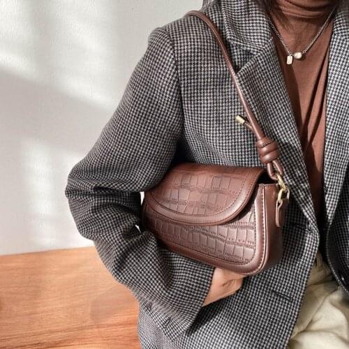 Vintage Crossbody Bags for Women Sac Brand Female Flap Messenger Bag Shoulder Bag Bolsos Mujer Stone Lady Brown Handbags Women