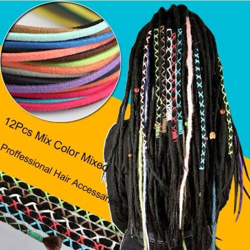 12strands Per lot National Customs Hip Hop Hair Accessaries Colorful Hair Ties Dreadlock Bead Hair Accessaries Extension