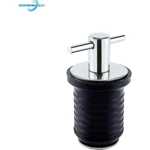 304 Stainless Steel Handle Rubber Drain Plug T-Handle TWIST-IN Hull Livewell Bilge Transom Seawall Marine Boat Yacht Accessories