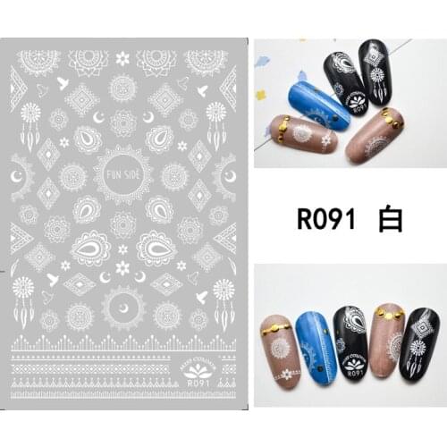 3D Stickers for Nails Self-adhesive Design Mandala Lace Moon Nail Art Decorations Decals Foil Wrap Manicure Accessories