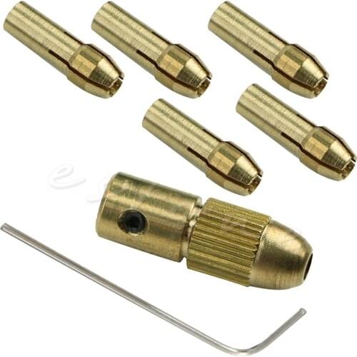 7pcs 0.5-3mm Small Electric Copper Drill Bit Collet Micro Board Wood Twist Chuck New