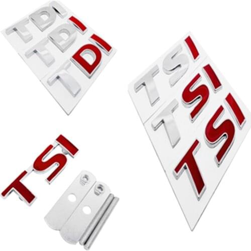 Car Styling Metal Auto Stickers Badge Grille Emblem Decals for TSI TDI Logo for Volkswagen Touran Passat Golf Bora POLO Sharan