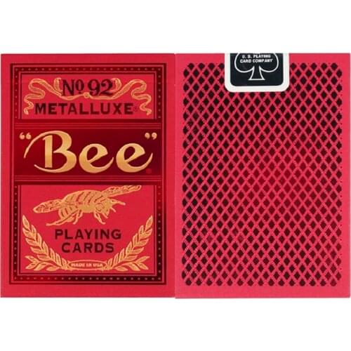 Bee Metalluxe Playing Cards USPCC Bicycle Red Deck Poker Size Magic Card Games Magic Tricks Props
