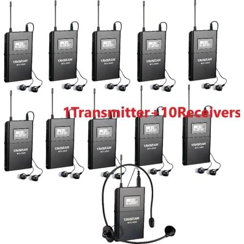 Takstar WTG-500 UHF Wireless audio system for Tourist guide/Simultaneous interpretation/Teaching 1 Transmitter+10 Receivers