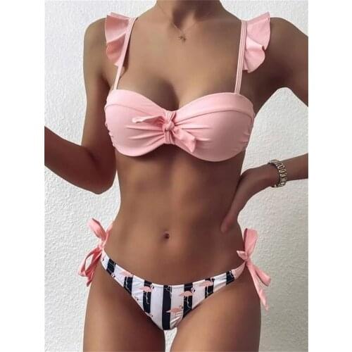 Striped Print Bikini 2021 New Swimwear Women Swimsuit Beach Bathing Suit Maillot De Bain Femme Biquini Sexy Brazilian Bikini Set