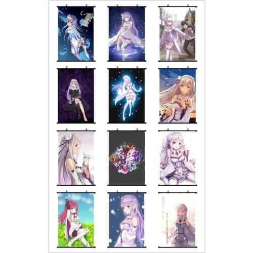 Coscase Japanese Anime Re:Life in a different world from zero Emilia Home Decor Wall Scroll Poster Decorative Pictures