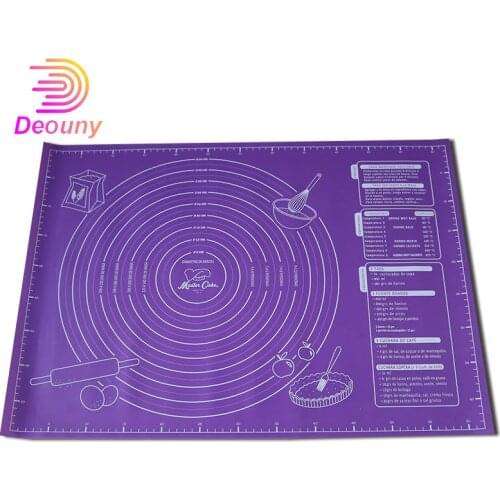 DEOUNY 45x60cm Extra Large Baking Mat Silicone Pad With Measurements For Rolling Dough Pizza Dough Non-Stick Kitchen Accessories