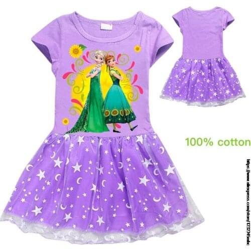 Disney Fashion Frozen Elsa Cartoon Cute Ball Gown Dress Kids Child Lovely Dress girls dress toddler dresses princess dress