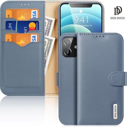 For iPhone 12 Mini 5.4" DUX DUCIS Hivo Series Flip Cover Luxury Leather Wallet Case Full Good Protection Steady Stand