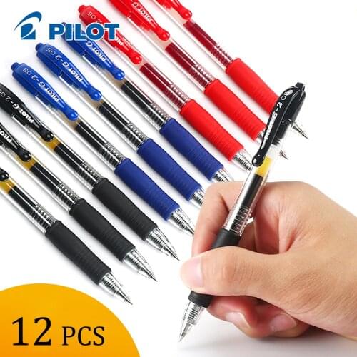 12 PCS Japanese PILOT G2 Press Gel Pen 0.38mm/0.5mm/0.7mm/Office Student Test Pen Writing Smooth Stationery Pen