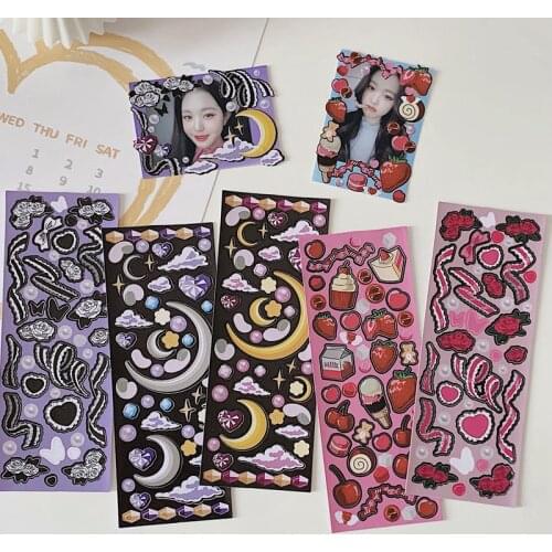 1pc Cute Pink Ribbon Moon Star Decoration Stickers DIY Diary Photo Album Scrapbooking Stationery Sticker School Supplies