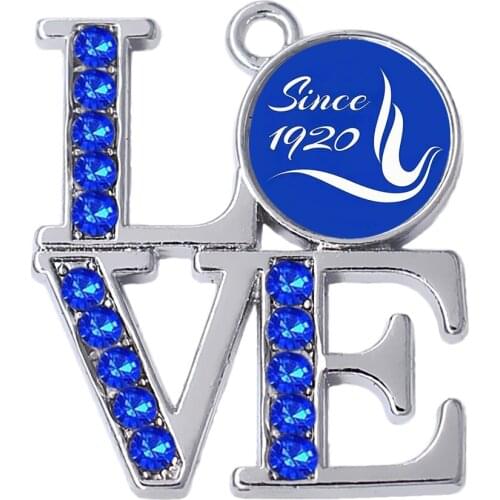Fashion Greek Society ZETA PHI BETA sorority Jewelry charm since 1920 & Dove Pattern Label Sticker Rhinestone Pendant