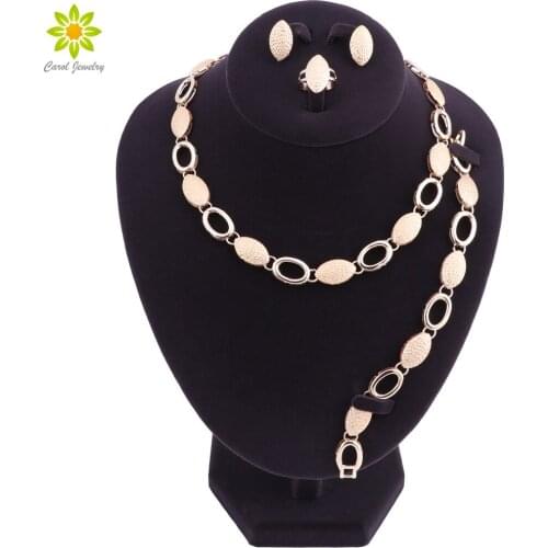 Fashion African Womens Wedding Gold Color Jewelry Set Necklace Set Classic Dubai Nigerian Bride Party Jewelry Accessories