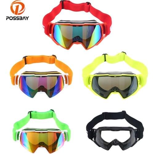 POSSBAY Motorcycle Goggles Glasses Motocross Eyewear Dirt Bike For Man Women Winter Snow Sports Skiing Outdoor Racing UV Goggles