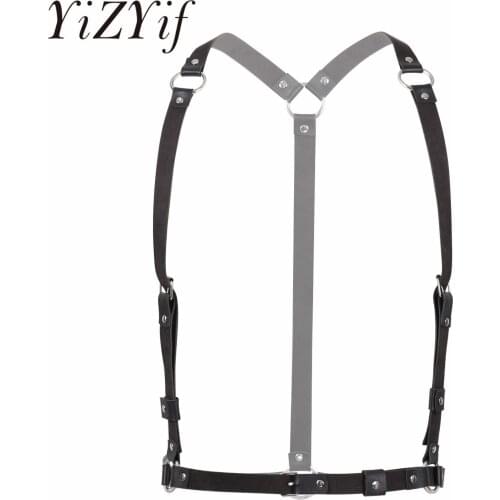 Man Harness PU Leather Y-Shaped Bondage Restraint Muscle Belt Sexual Halloween Costumes Gay Lingerie Clubwear Sexy Cosplay Tops