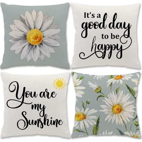 Pillow Covers 18x18 Inch Set of 4 Summer Pillow Covers Decor Pillow Case Farmhouse Decor Pillows Home Decors for Sofa
