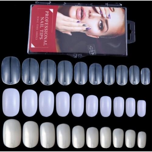 Full Cover Fake Nails Press On Fingernails Nep Nagels For Manicure Nail Art Tool Short Oval Fake Nail Round False Nail Tips