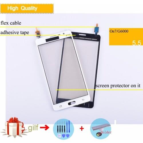 On7 For Samsung Galaxy On7 G6000 SM-G6000 5.5" Touch Screen Digitizer Sensor Outer Glass Lens Panel Black white gold