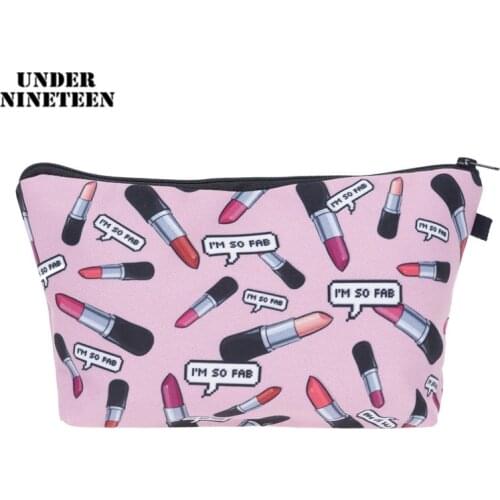 Under Nineteen 2019 Fashion Lipstick Cosmetic Bag Large Capacity Makeup Organizer Bag Neceser Travel Toiletry Bath Storage Pouch