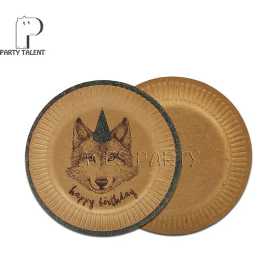 Party Supplies 48pcs 7 Inch Puppy Dog Party Decoration Disposable Tableware Paper Plate Dishes White Cardboard With Food Film