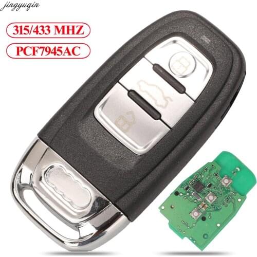 Jingyuqin Keyless-Go Remote Control Car Key 315/433Mhz PCF7945AC For Audi A4 A5 A6L A7 A8 Q5 754J 8T0959754F 3BTN Full Smart Fob