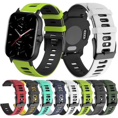 Amazfit GTS Smart Watch Double Color Strap 20mm Silicone Sport Bracelet Watchband For Huami Amazfit GTS 2 2E GTS2 Mini Correa