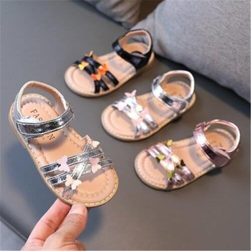 Girls Sandals New Summer Kids Flat Shoes Children beach Sandals Enfants School Flat Shoe For Baby EU 21-30