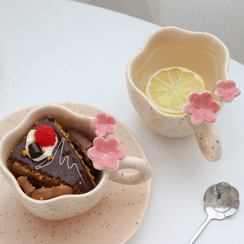 Cute Nordic Coffee Cup Funny Personalised Flower Modern Coffee Cup Retro Creative Fashion Filizanki Do Kawy Couple Gift BL50BD