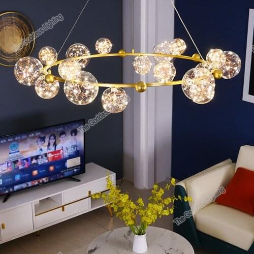 Modern LED Ball Chandeliers Decor For Home Kitchen Bedroom Living Room Decoration Ceiling Lamps Indoor Pendant Lighting Luster