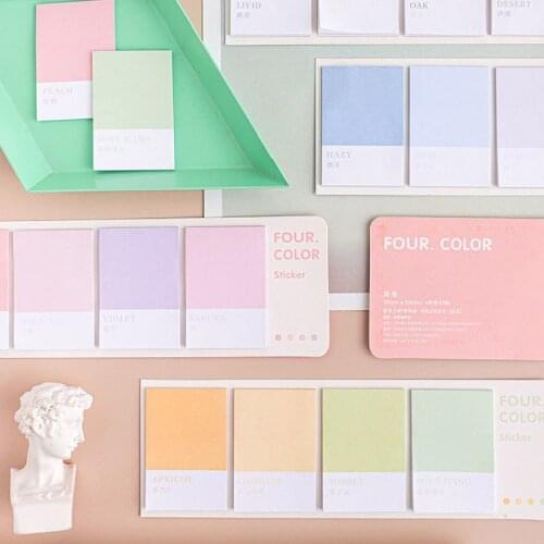 80 Pcs/pack Pure Four Color Sticky Notes Nice Adhesive Memo Pad Post Stickers Marker it Stationery items Office School Supplies