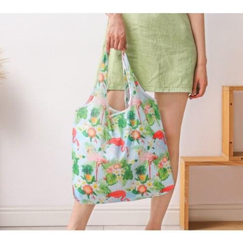 Stylish Foldable Shopping Bag Reusable Eco-friendly Waterproof Shopping Backpacks Tote Grocery Foldable Storage Bag Shopper bag