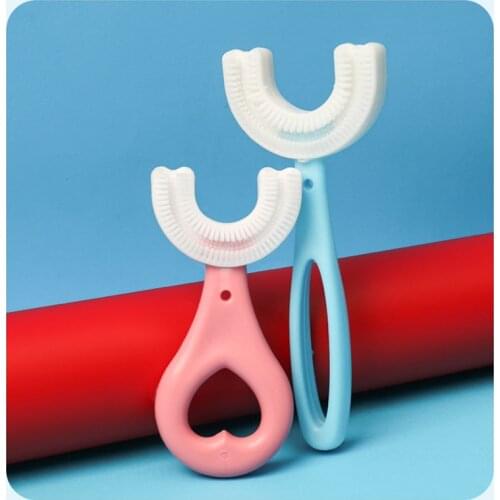 U-shaped Baby Silicone Toothbrush Childrens Teeth Oral Care Cleaning Brush Convenient and Simple Silicone Baby Toothbrush