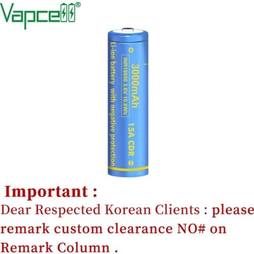 Vapcell original 18650 3000mah 15A N1830A 3.7V li ion battery rechargable button Top batteries cell for Flashlight/power tools