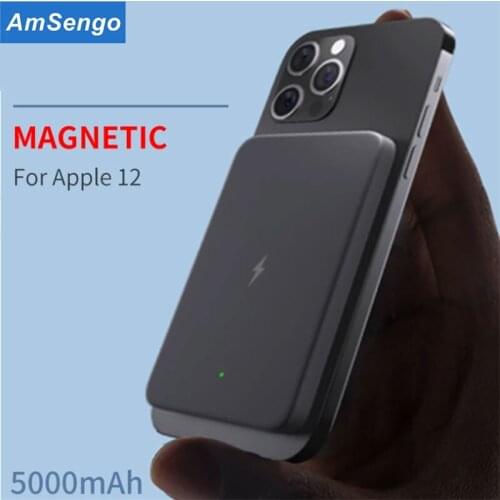 Amsengo 5000mAh Magnetic Power Bank Wireless Charger For iPhone 12 Pro Max Magnet External Battery For Magsafe Charger PowerBank
