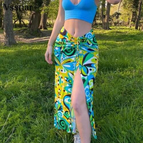 Vsstiar Pencil Skirts With Flowers